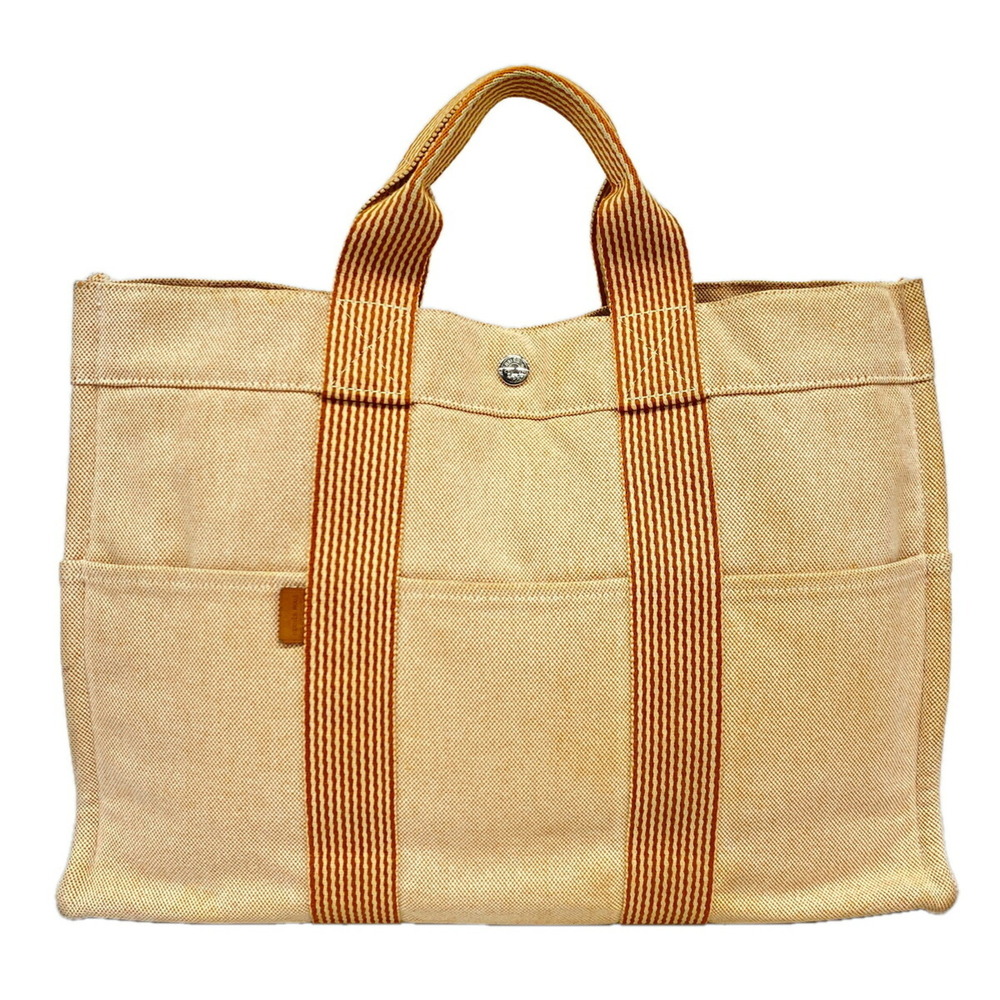 Hermes New Fourre-Tout MM Canvas Tote Bag, Orange, Men's & Women's